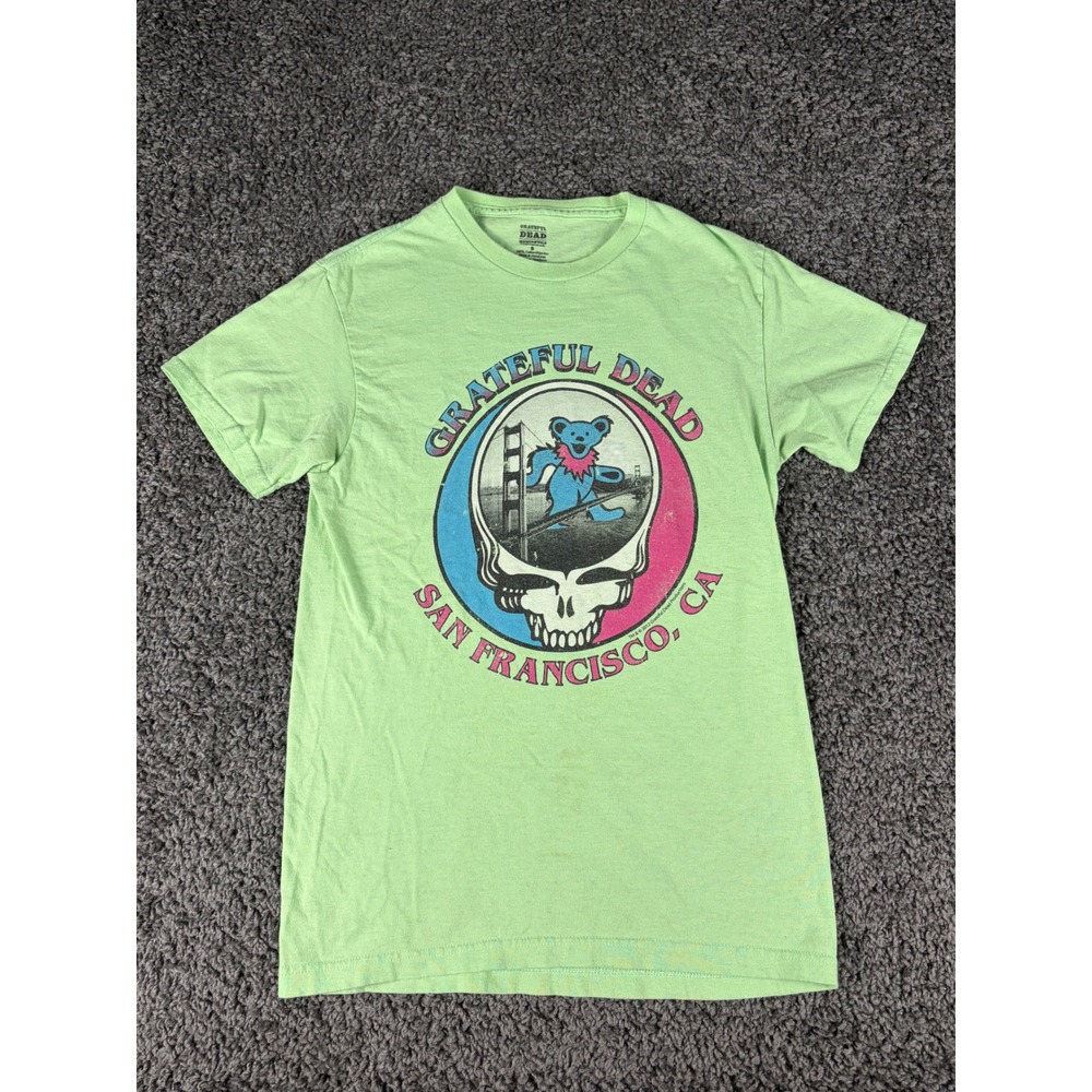 Grateful Dead San Francisco Bear Skull Green Graphic T Shirt Mens Small 2012